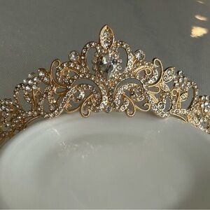 Elegant Gold and Silver Tiara Bridal Prom Crown